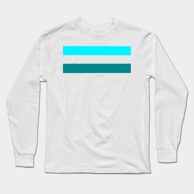 Ice Blue Stripes Long Sleeve T-Shirt by MacSquiddles